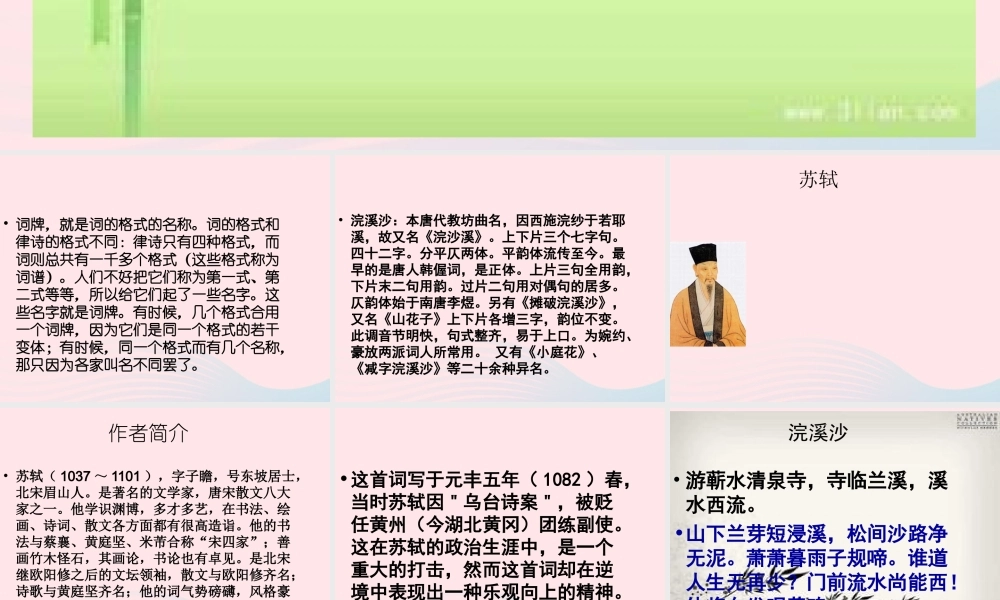六年级语文下册 古诗词背诵 9浣溪沙课件2 新人教版-新人教版小学六年级下册语文课件