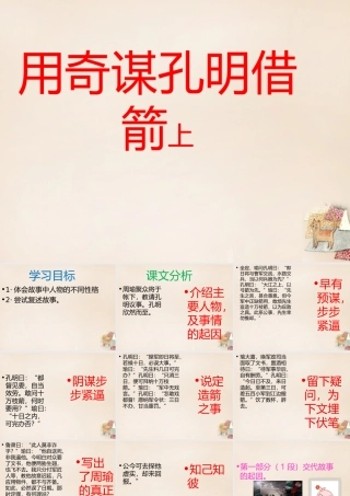 六年级语文下册《用奇谋孔明借箭（节选）》课件1 长春版-长春版小学六年级下册语文课件
