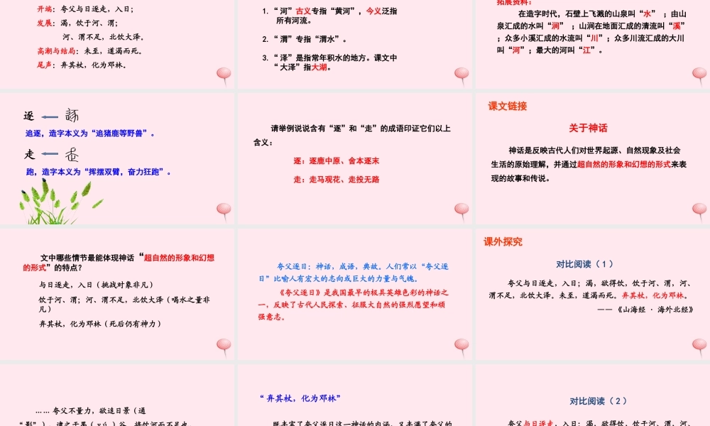 六年级语文下册 第一单元 3 夸父逐日课件 语文S版-语文S版小学六年级下册语文课件