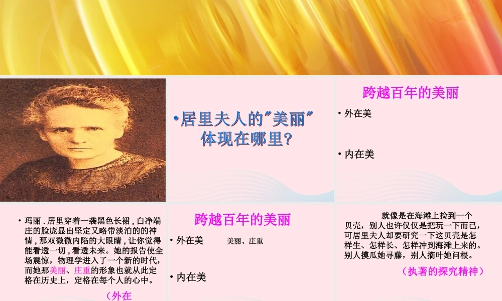 六年级语文下册 第五单元 18 跨越百年的美丽课堂教学课件1 新人教版-新人教版小学六年级下册语文课件