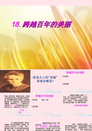 六年级语文下册 第五单元 18 跨越百年的美丽课堂教学课件1 新人教版-新人教版小学六年级下册语文课件