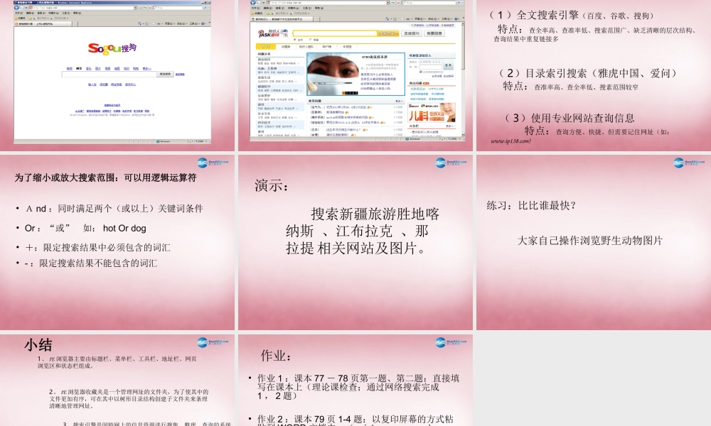 四年级信息技术上册 第6课 在网络世界遨游课件2 辽师大版（三起）