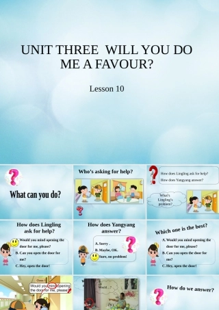四年级英语上册 Unit 3 Will you do me a favour Lesson 10课件 北京课改版-北京课改版小学四年级上册英语课件