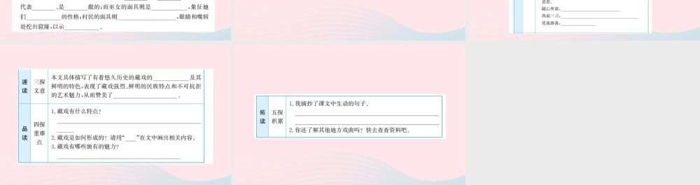 六年级语文下册 第一单元 4 藏戏课件1 新人教版-新人教版小学六年级下册语文课件