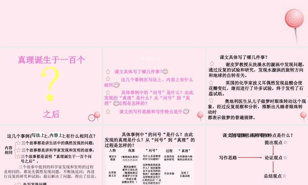 六年级语文下册 第五单元 20 真理诞生于一百个问号之后课堂教学课件2 新人教版-新人教版小学六年级下册语文课件