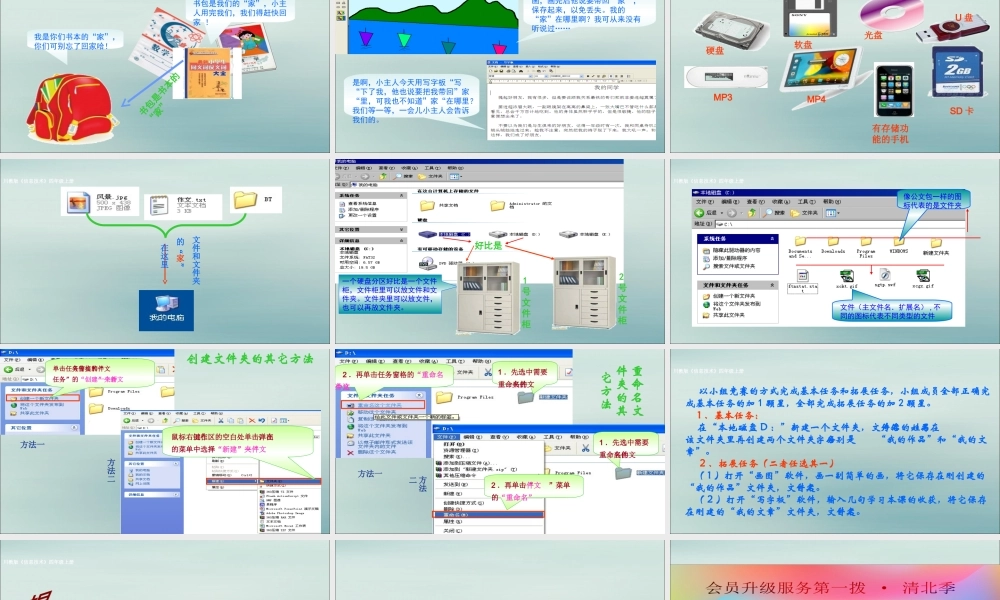 四年级信息技术上册 第二课《给文件安个“家”》课件1 川教版-川教版小学四年级上册信息技术课件