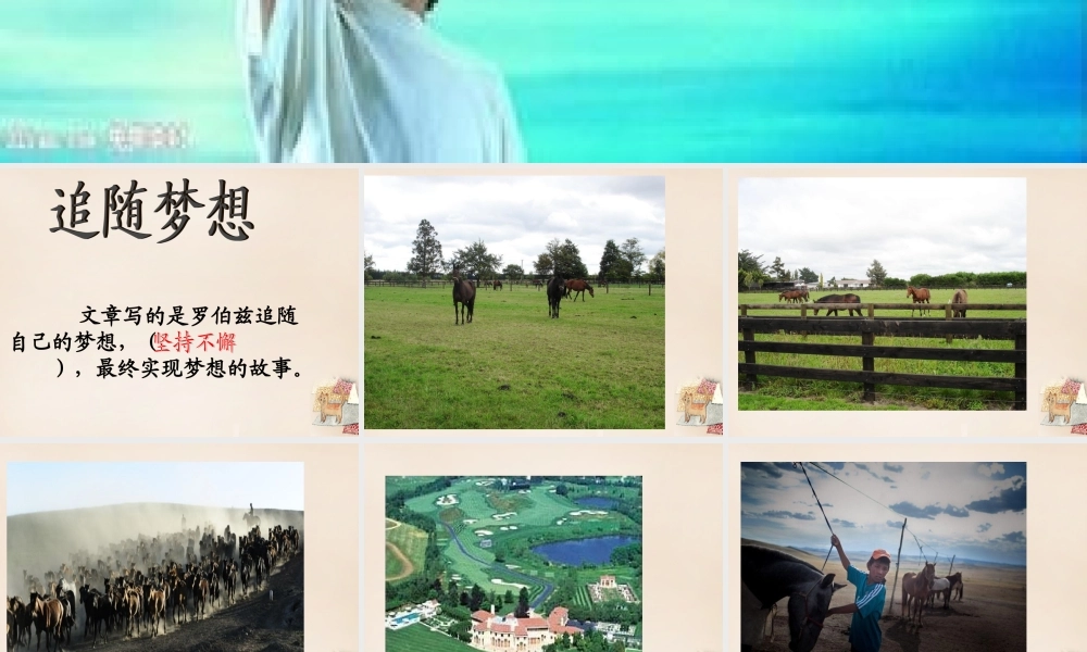 六年级语文下册《追随梦想》课件3 长春版-长春版小学六年级下册语文课件