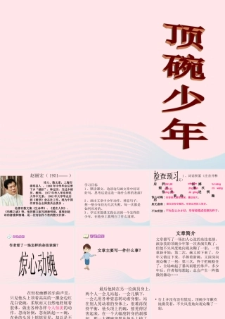 六年级语文下册 第一单元 4 顶碗少年课堂教学课件3 新人教版-新人教版小学六年级下册语文课件