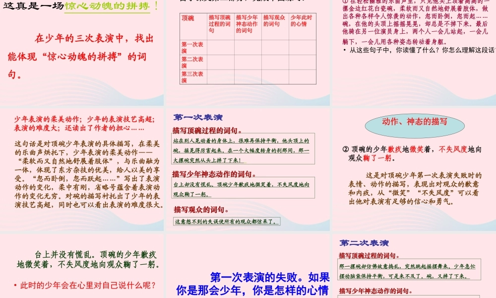 六年级语文下册 第一单元 4《顶碗少年》课件 新人教版-新人教版小学六年级下册语文课件