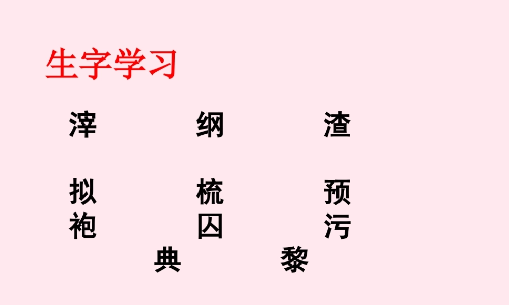 六年级语文下册《最后的时刻》生字学习