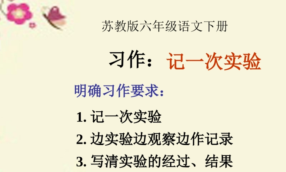 六年级语文下册 习作四《一个有趣的实验》课件4 苏教版-苏教版小学六年级下册语文课件