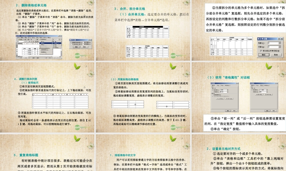 四年级信息技术上册 插入表格课件 龙教版