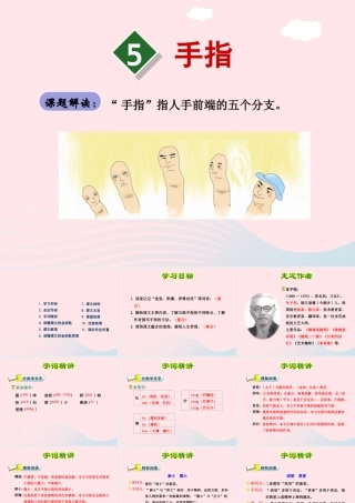 六年级语文下册 第一单元 5手指课件1 新人教版-新人教版小学六年级下册语文课件