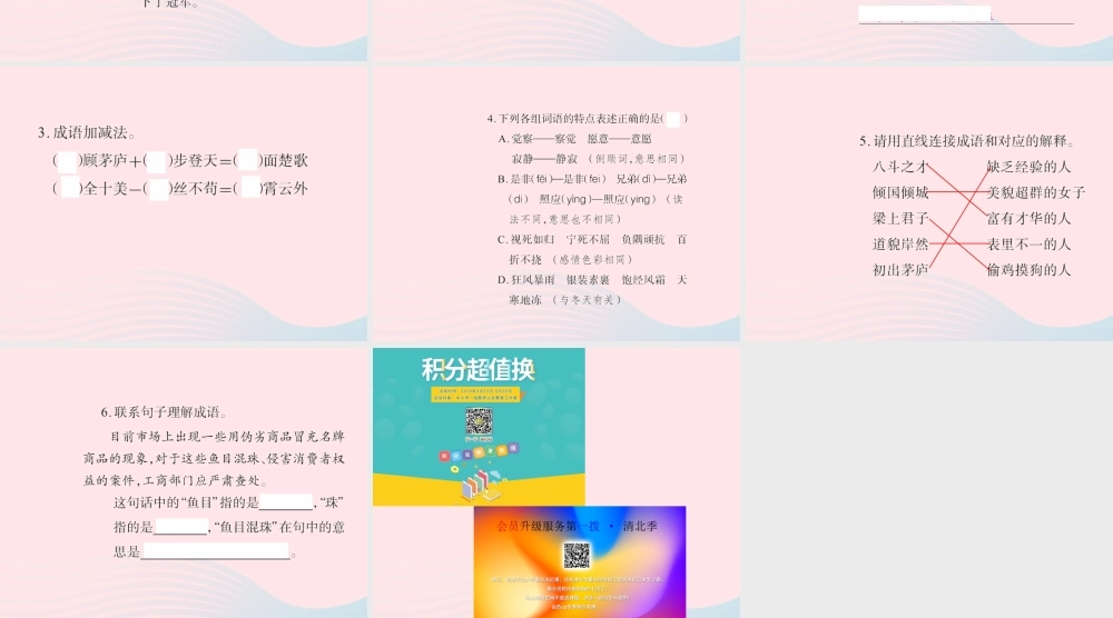 六年级语文下册 小考新题型一习题课件 新人教版-新人教版小学六年级下册语文课件