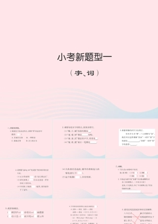 六年级语文下册 小考新题型一习题课件 新人教版-新人教版小学六年级下册语文课件