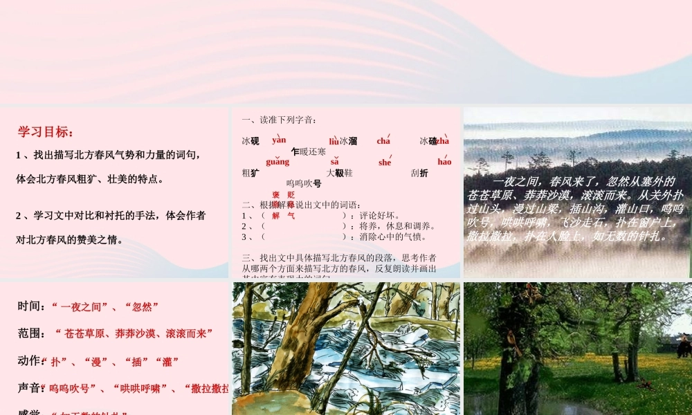 六年级语文下册 第一单元 春天来了 1.2 春风课件1 沪教版五四制-沪教版小学六年级下册语文课件