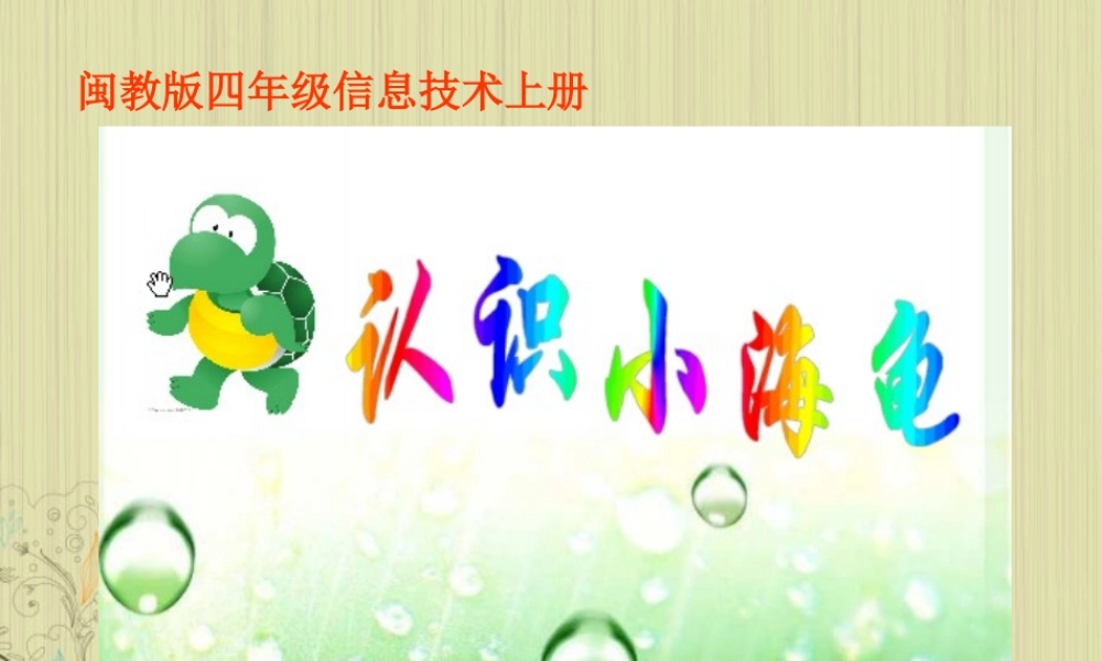 四年级信息技术上册 认识小海龟 1课件 闽教版