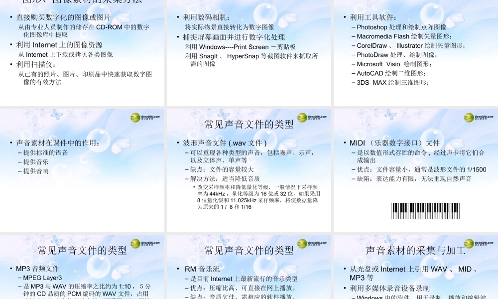 四年级信息技术下册 采集多媒体素材课件 人教版