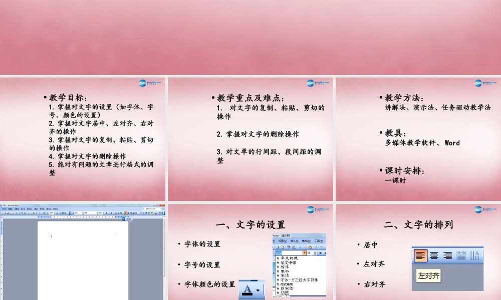四年级信息技术上册 第2课 文字小编辑课件1 辽师大版（三起）