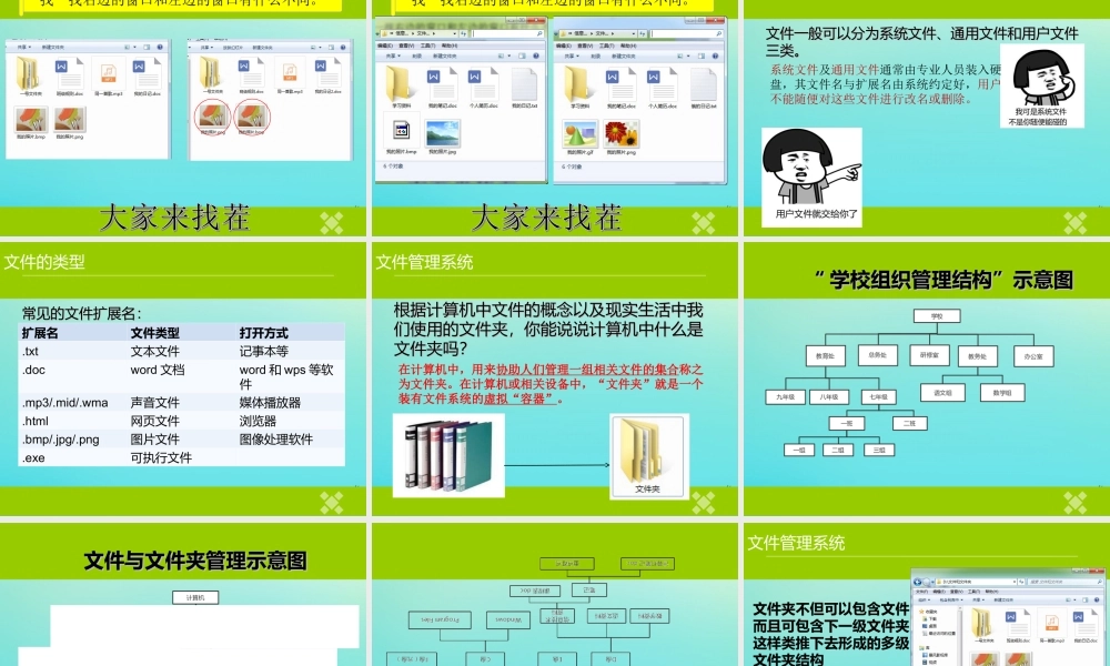 四年级信息技术下册 第3课 文件和文件夹课件 河大版-河大版小学四年级下册信息技术课件