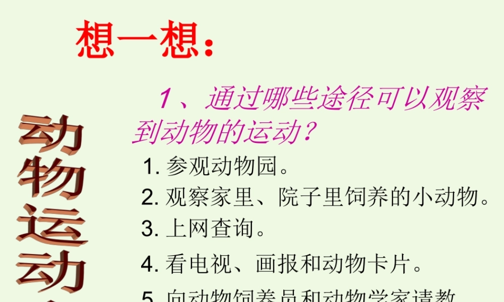 四年级科学上册 第2课 动物运动会课件5 冀教版-冀教版小学四年级上册自然科学课件