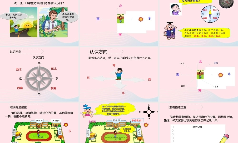 四年级科学上册 第2课《升旗台在哪里》课件（2） 鄂教版-鄂教版小学四年级上册自然科学课件