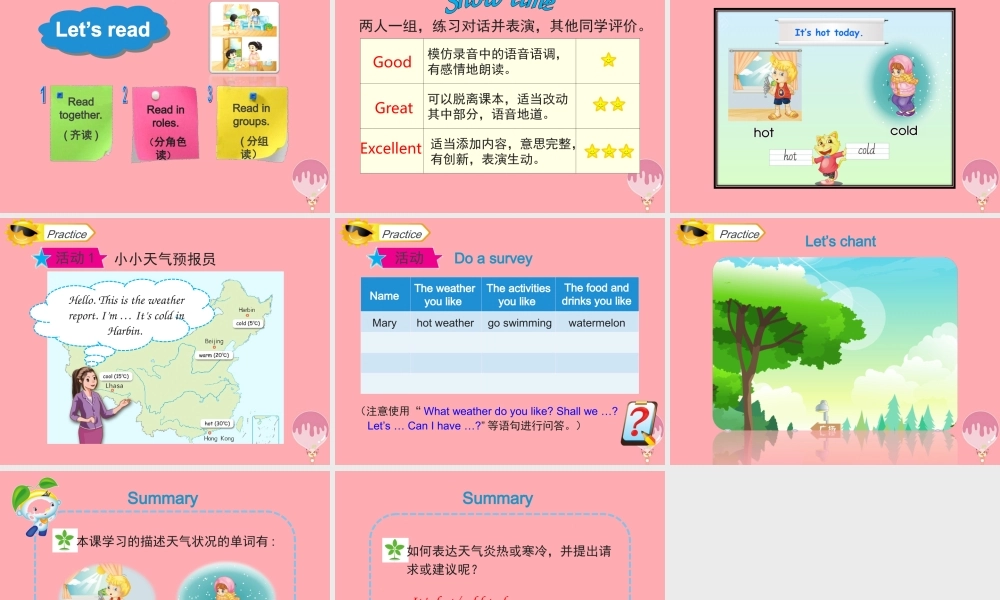 四年级英语上册 Unit 4 How’s the weather today（Lesson 21）教学课件 人教精通版-人教版小学四年级上册英语课件