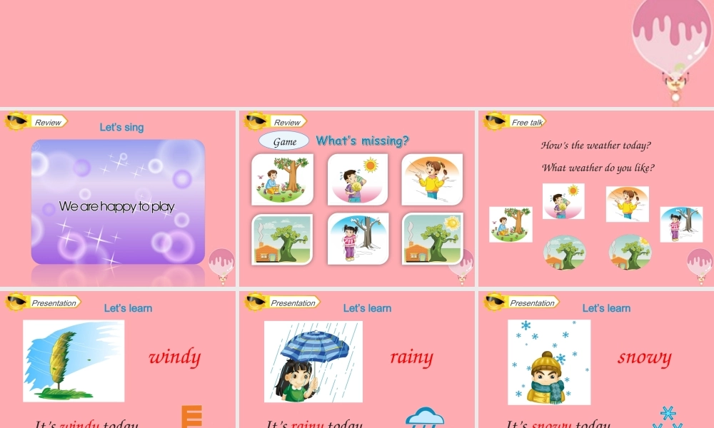 四年级英语上册 Unit 4 How’s the weather today（Lesson 23）教学课件 人教精通版-人教版小学四年级上册英语课件