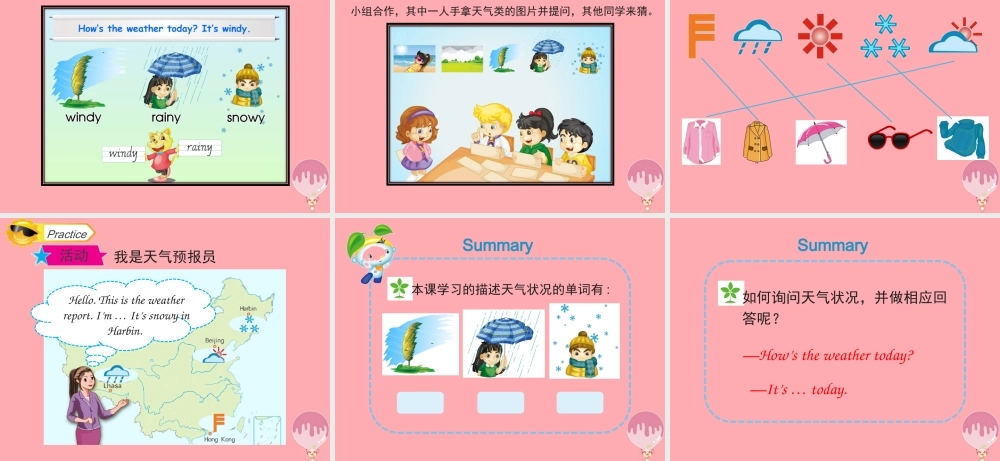 四年级英语上册 Unit 4 How’s the weather today（Lesson 23）教学课件 人教精通版-人教版小学四年级上册英语课件