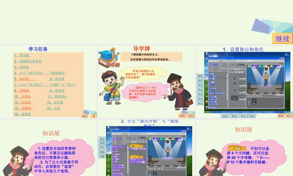 四年级信息技术上册 第22课 小丑演出课件1 苏科版-苏科版小学四年级上册信息技术课件