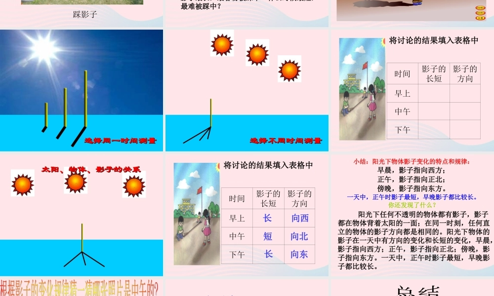 四年级科学上册 第4课《旗杆的影子》课件（3） 鄂教版-鄂教版小学四年级上册自然科学课件