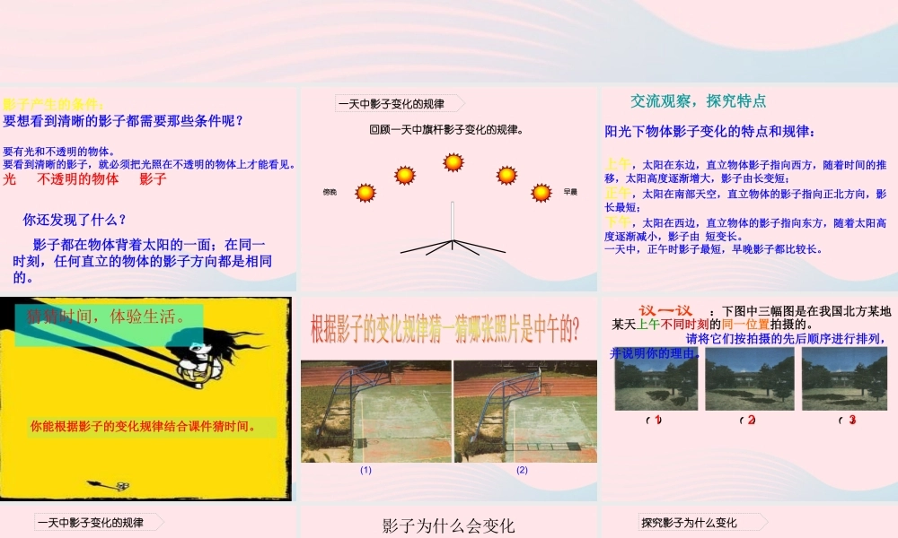 四年级科学上册 第5课《影子为什么会变化》课件（2） 鄂教版-鄂教版小学四年级上册自然科学课件