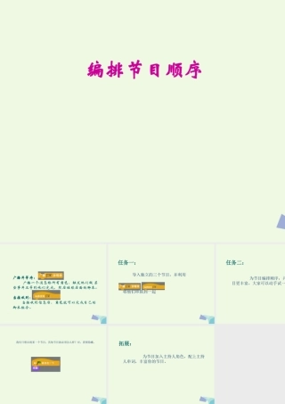 四年级信息技术上册 第25课 编排节目顺序课件3 苏科版-苏科版小学四年级上册信息技术课件