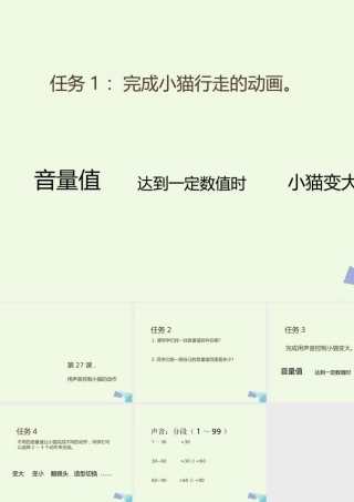 四年级信息技术上册 第26课 用声音控制小猫动作课件1 苏科版-苏科版小学四年级上册信息技术课件