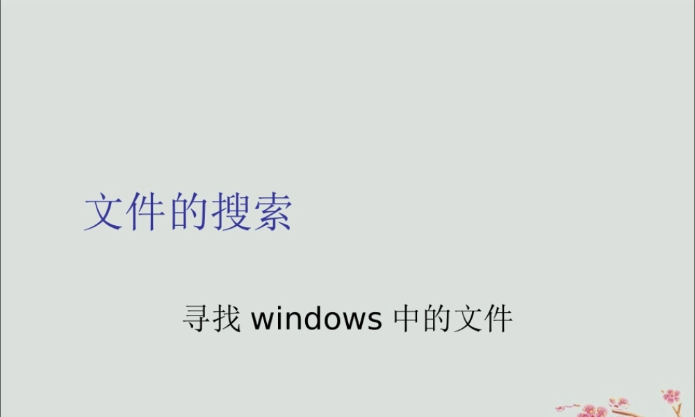 四年级信息技术下册 第五课 搜索文件《搜索文件与文件夹》课件 河大版-河大版小学四年级下册信息技术课件