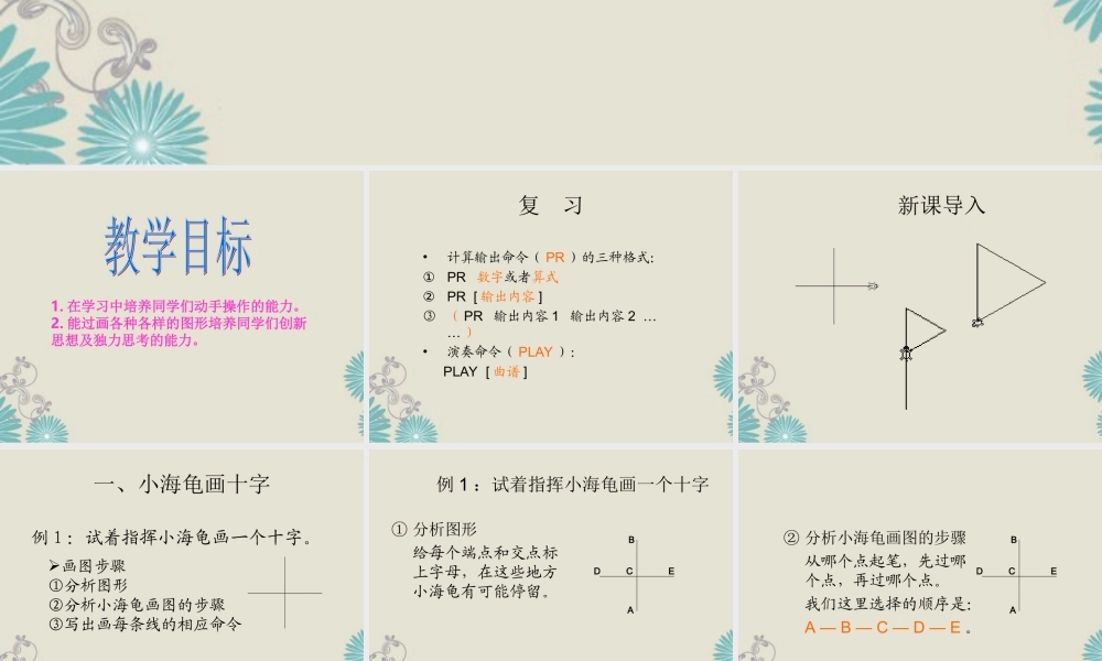 四年级信息技术上册 海龟画旗帜 1课件 闽教版