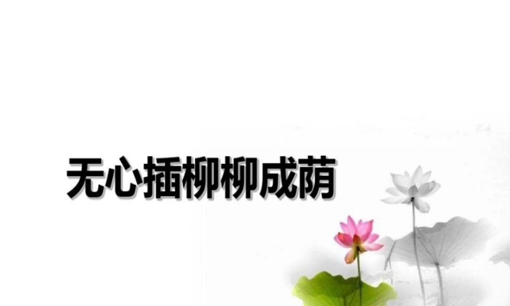四年级科学下册 第2单元 生生不息 2.2《无心插柳柳成荫》课件1 （新版）湘科版-人教版小学四年级下册自然科学课件