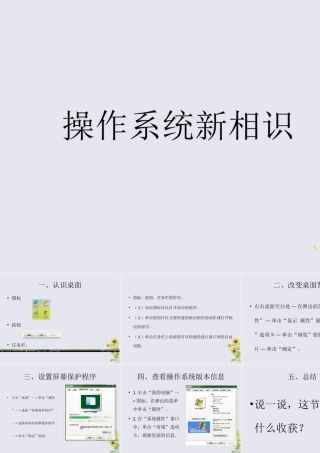 四年级信息技术下册 第一课《操作系统》《操作系统新相识》课件 河大版-河大版小学四年级下册信息技术课件