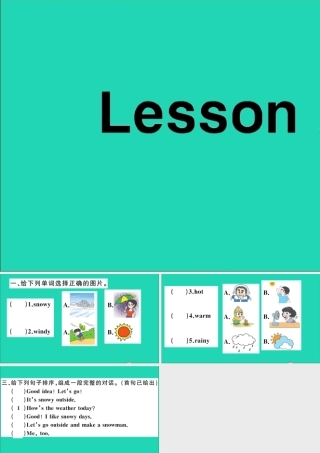 四年级英语上册 Unit 4 How's the weather today Lesson 24作业课件 人教精通版（三起）-人教版小学四年级上册英语课件