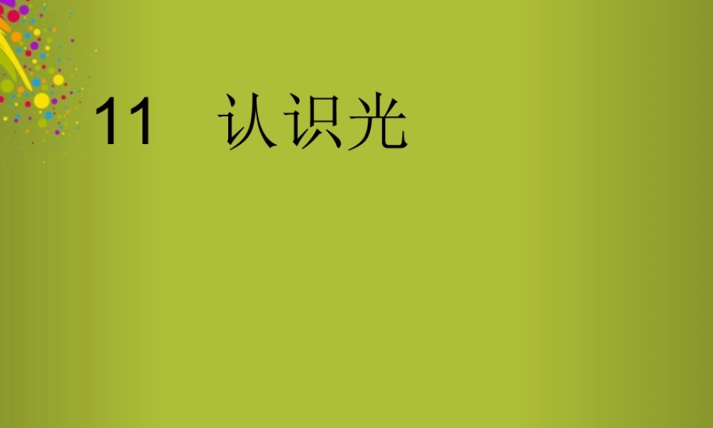 四年级科学下册《认识光》课件2 青岛版