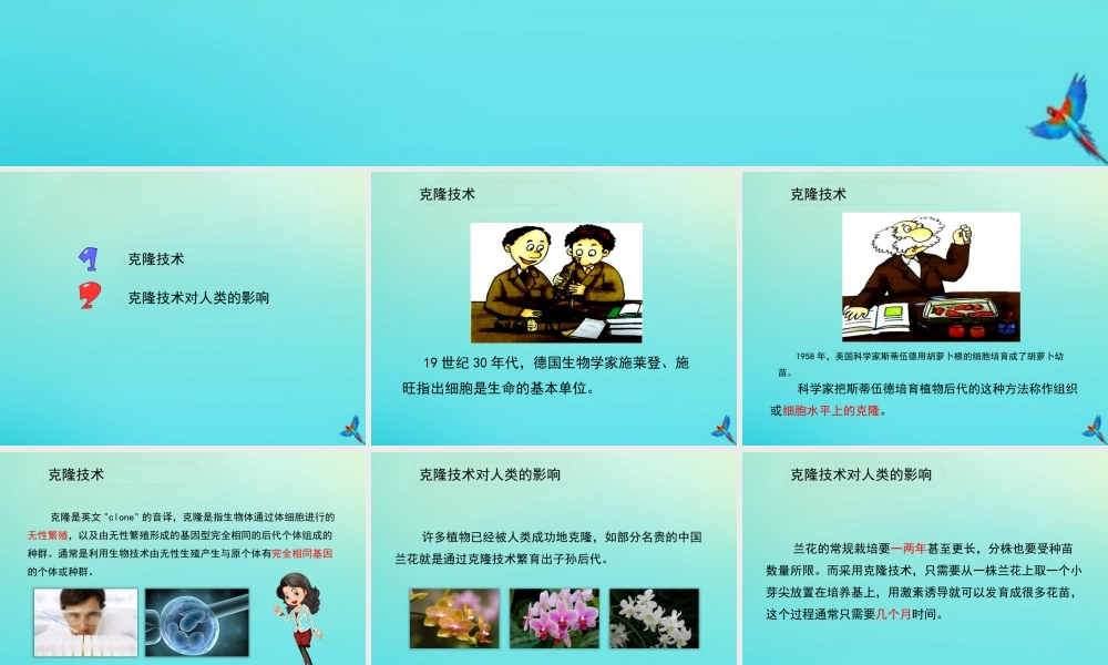 四年级科学下册 第2单元 生生不息 2.4 科技发展话克隆课件 （新版）湘科版-人教版小学四年级下册自然科学课件