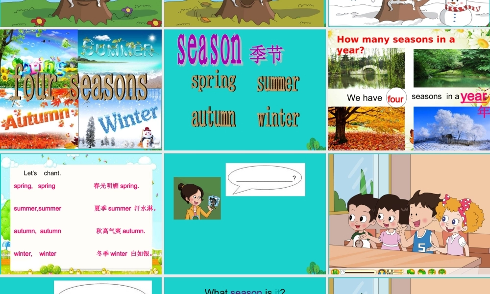 四年级英语上册 Unit 4 Lesson 1 It’s spring课件1 鲁科版-鲁科版小学四年级上册英语课件