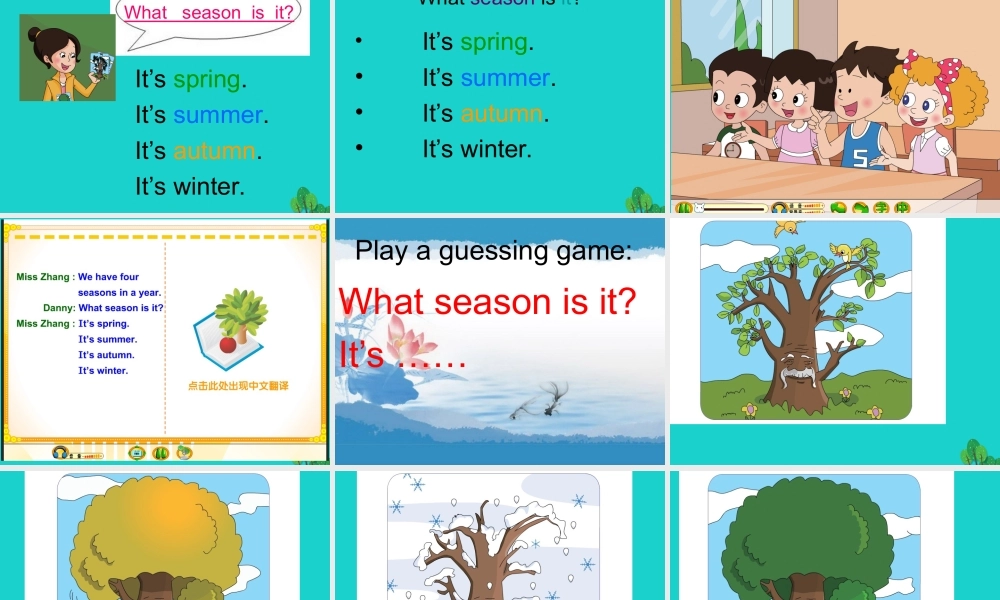 四年级英语上册 Unit 4 Lesson 1 It’s spring课件1 鲁科版-鲁科版小学四年级上册英语课件