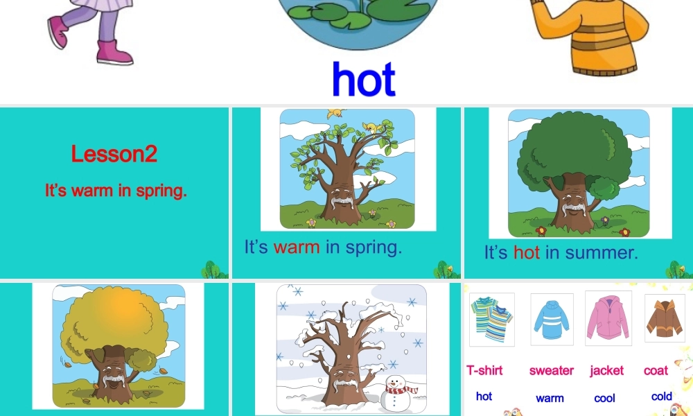 四年级英语上册 Unit 4 Lesson 2 It’s warm in spring课件 鲁科版-鲁科版小学四年级上册英语课件
