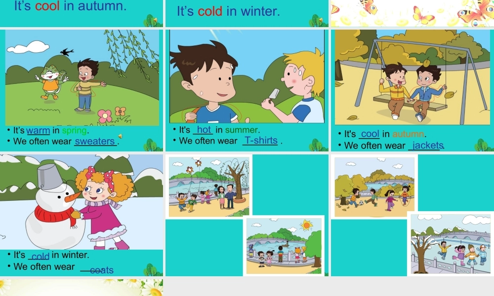 四年级英语上册 Unit 4 Lesson 2 It’s warm in spring课件 鲁科版-鲁科版小学四年级上册英语课件