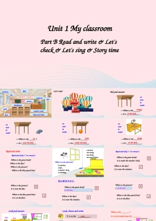 四年级英语上册 Unit 1 My classroom Part B 第3课时备课课件+素材 人教PEP