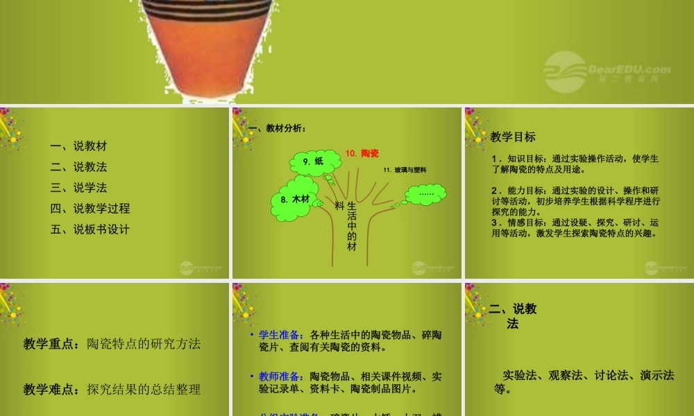 四年级科学下册《陶瓷》说课课件 青岛版