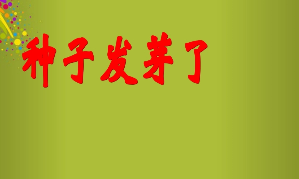 四年级科学下册《种子发芽了》课件3 青岛版