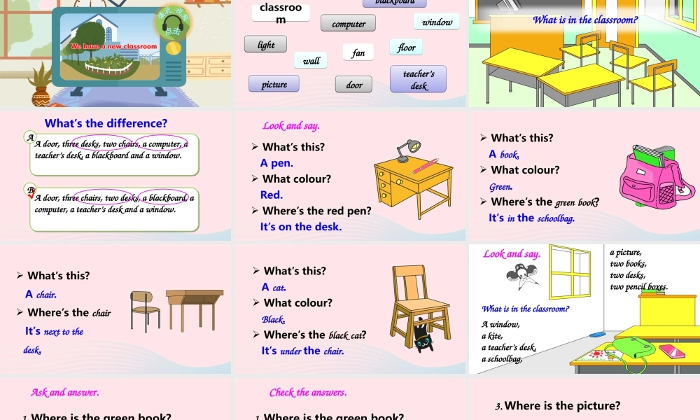 四年级英语上册 Unit 1 My classroom Part B 第6课时上课课件+素材 人教PEP