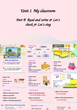 四年级英语上册 Unit 1 My classroom Part B 第6课时上课课件+素材 人教PEP